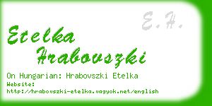 etelka hrabovszki business card